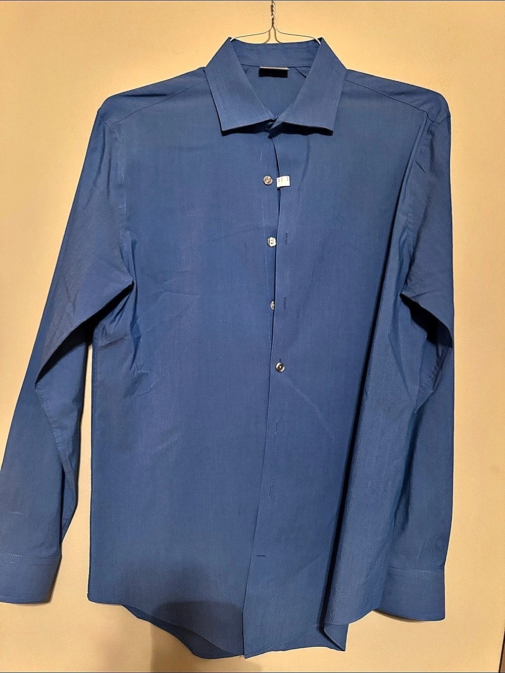 Kenneth Cole Reaction Slim Fit Blue Dress Shirt Size 15 1/2 16